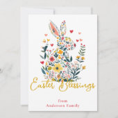 イースター恵みフローラシルエットバニーファミリー シーズンカード (正面)