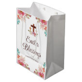 イースター恵みフローラ宗教十字架 ミディアムペーパーバッグ (正面アングル)