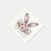 イースター恵みブランチかわいいバニーイヤーホワイト スタンダードカクテルナプキン (角)