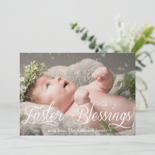 イースター恵みベビーキッズファミリーフォトカード シーズンカード (スタンド正面)