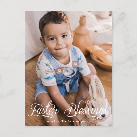 イースター恵みベビーキッズファミリーフォト シーズンポストカード (正面)