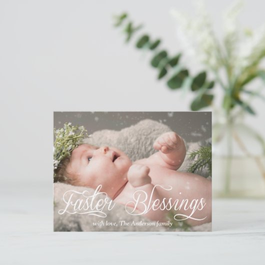 イースター恵みベビーキッズファミリーフォト シーズンポストカード (スタンド正面)