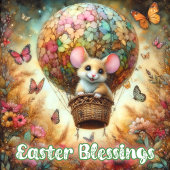 イースター恵みホットエアバルーンマウス蝶 シーズンカード