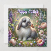 イースター恵みロプエイドバニーパープルフラワーズ シーズンカード (正面)