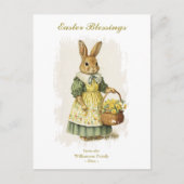 イースター恵みヴィンテージバニーラビットカスタム文字 シーズンポストカード (正面)