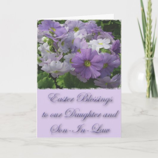 イースター恵み娘と義理の息子プリムローズ シーズンカード (正面)