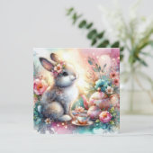 イースター恵み春ティーグリッターバニーイースター シーズンカード (スタンド正面)