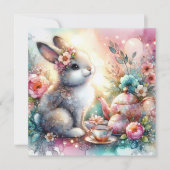 イースター恵み春ティーグリッターバニーイースター シーズンカード (正面)