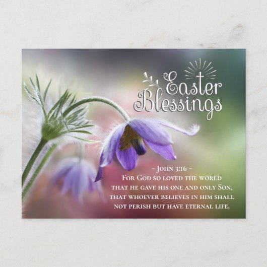 イースター恵み神は世界を愛したヨハネ3:16 ポストカード (正面)