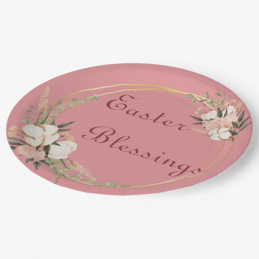 イースター恵み紙プレートフローラ食器 ペーパープレート (アングル)