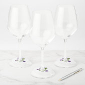 イースター恵み紫のヴィオレットワイングラスラベル ワイングラスタグ (セット)