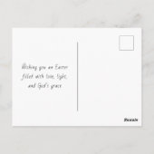 イースター恵み3クロス紫の夕日 ポストカード (裏面)