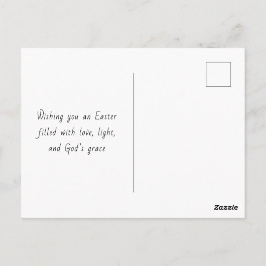 イースター恵み3クロス紫の夕日 ポストカード (裏面)