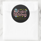 イースター恵み、カラフルエレガントタイポグラフィ ラウンドシール (バッグ)