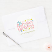 イースター恵み、カラフルエレガントタイポグラフィ ラウンドシール (封筒)