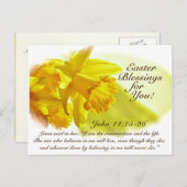 イースター恵み、ジョン11:25-26、ダフォジル シーズンポストカード (正面/裏面)