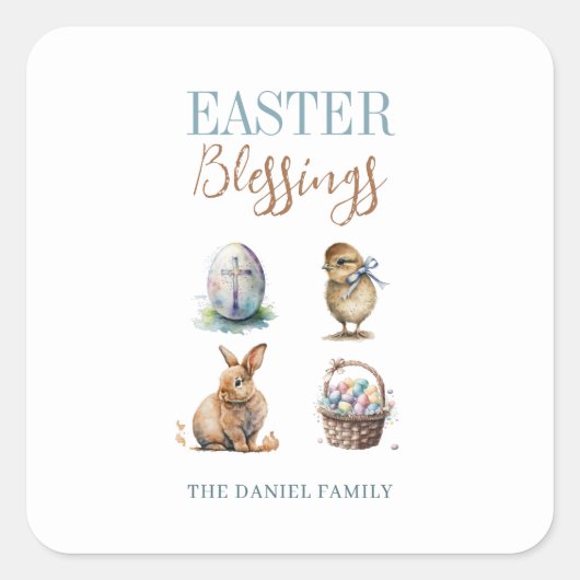 イースター恵み スクエアシール (正面)