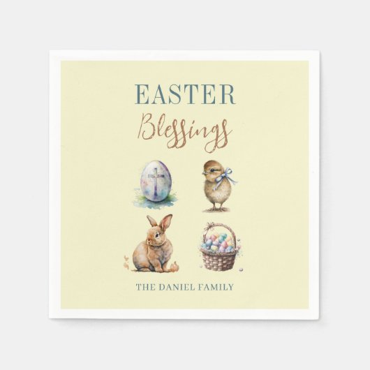 イースター恵み スタンダードカクテルナプキン (正面)