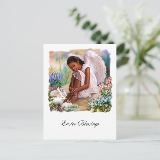 イースター恵み。バニーとリトル・エンジェル シーズンポストカード (スタンド正面)
