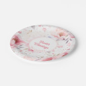 イースター恵み |ピンクの花のパターン |イースター ペーパープレート (アングル)