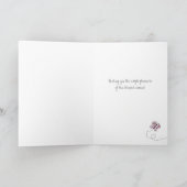 イースター恵み、ピンクストライプの&ボウのカスタム写真 シーズンカード (内部)