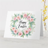 イースター恵み-フローラクロスウォーター色グリーン カード (黄色い花)