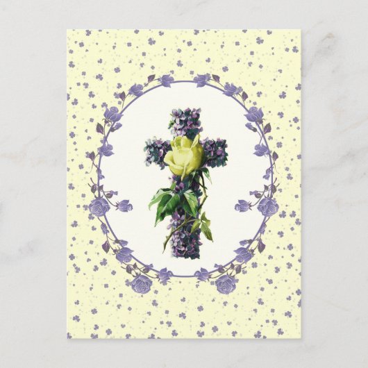 イースター恵み。ヴィンテージ十字宗教 シーズンポストカード (正面)