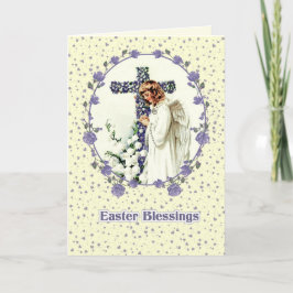イースター恵み。ヴィンテージ祈の天使の宗教 シーズンカード