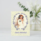 イースター恵み。ヴィンテージ祈の天使の宗教 シーズンポストカード (スタンド正面)