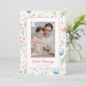 イースター恵み |写真カスタムと名前 |植物学 シーズンカード (スタンド正面)