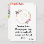イースター恵み:愛とカスタマイズ可能なカード 案内状 (正面/裏面)