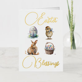 イースター恵み 箔グリーティングカード