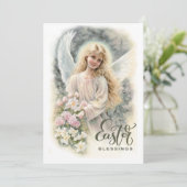 イースター恵み。美しい小さな天使の宗教 シーズンカード (スタンド正面)