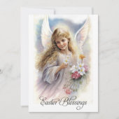 イースター恵み。美しい小さな天使の宗教 シーズンカード (正面)