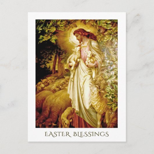 イースター恵み。201.良い羊飼い絵画の シーズンポストカード (正面)