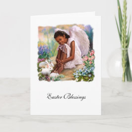 イースター恵み。Little Afro Angel Greeting Card シーズンカード