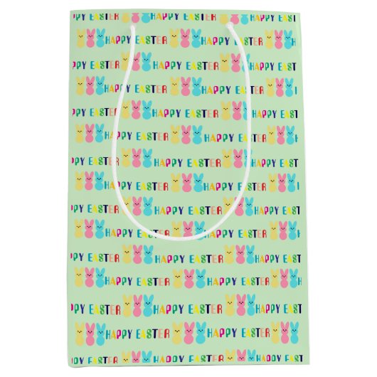 イースター抱き枕-フェスティバル&カラフルデザイン ミディアムペーパーバッグ (正面)