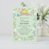 イースター招待うさぎとひよこたち 招待状 (スタンド正面)