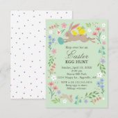 イースター招待うさぎとひよこ 招待状 (正面/裏面)