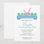 イースター招待うさぎ耳 ブンチと卵の狩り 招待状 (正面/裏面)