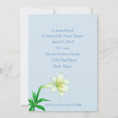 イースター招待ランチ ブルーティー リリーフラワーズ 青 招待状 (裏面)