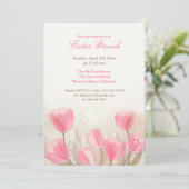 イースター招待状チューリップフラワーズフラットカード 招待状 (スタンド正面)