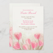 イースター招待状チューリップフラワーズフラットカード 招待状 (正面/裏面)