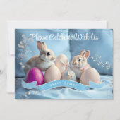 イースター招待状2ウサギ&イースターエッグ 招待状 (正面)