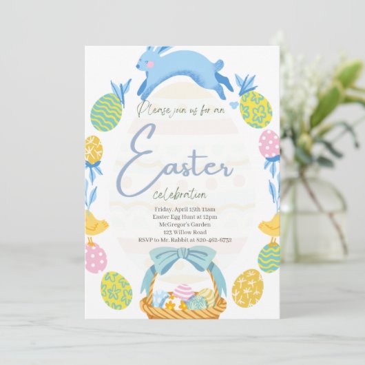 イースター招待状、イースターエッグ狩り招待状 招待状 (スタンド正面)