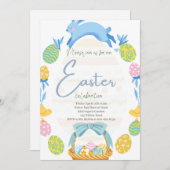 イースター招待状、イースターエッグ狩り招待状 招待状 (正面/裏面)