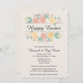 イースター招待状、ブランチ、イースターエッグ狩り招待状 招待状 (正面/裏面)