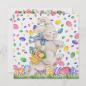 イースター招待状(卵狩り?) - SRF 招待状 (正面/裏面)