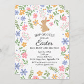 イースター招待 かわいいウサギのブランチ 招待状 (正面/裏面)