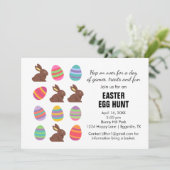 イースター招待 かわいい楽しいゲームと卵の宝探し 招待状 (スタンド正面)